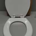 Mayfair Cassel Slow Close Toilet Seat, Easy Clean, Non Slip Premium Wood Seat, Easy Install, Made in USA, Round, White