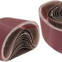 uxcell 12pcs 3" x 21" Sanding Belts 400 Grits Aluminum Oxide Abrasive Belt Sander Paper Sanding Papers for Metal Wood Grinding Polishing, Reddish Brown