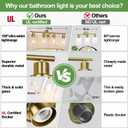 4-Light Bathroom Light Fixtures, Brushed Gold Modern Vanity Lights Over Mirror with Clear Glass Shade, Bathroom Wall Lamp for Mirror Kitchen Living Room Hallway Cabinet Porch Bedroom Reading room