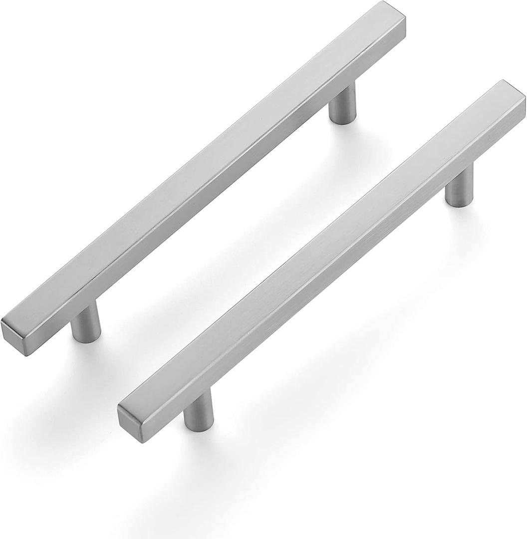 Ravinte 3 Pack 7.38 Inch Square Cabinet Pulls Brushed Nickel Stainless Steel Kitchen Drawer Pulls Cabinet Handles 7-3/8Length,5 Hole Center