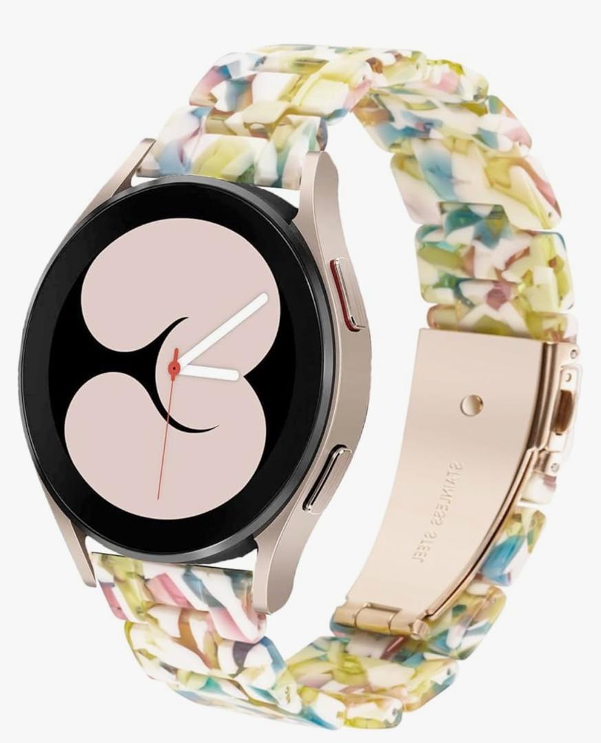 Bands Compatible with Samsung Galaxy Watch 7 / FE / 6/6 Classic / 5/5 Pro / 4/4 Classic / 3 41mm / Huawei GT3 42mm, 20mm Colorful Resin Replacement Strap for Women Men