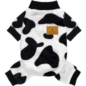 XPUDAC Cow Dog Sweater, Doggie Winter Clothes for Small Medium Dogs Girl Boy Fleece Dog Pajamas for Winter Christmas, 2X-Large (XX-Large(Chest:21.7-23.6"))