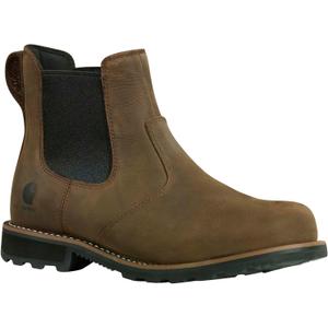 Carhartt Men’s Frontier Water Resistant Chelsea Work Boots - Rugged Leather Upper, Soft Toe Comfort, EVA Midsole & Grip Outsole, Mossy Brown - 9.5 M