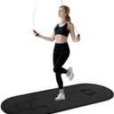dofopo Jump Rope Mat 71"x24" Larger Non-Slip Indoor Outdoor Exercise Fitness Mat,High-Density Workout Shock Absorption for Home Gym Flooring Concrete Jumping Rope, Black