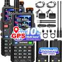 BAOFENG 5RH PRO GPS 10W Tri Band Ham Radio Long Range Handheld Two Way Radio,640CH,NOAA Weather Receiver,Walkie Talkies with Earpiece,USB-C Rechargeable 2500mAh Battery,Upgrade of baofeng 5RM,2 Pack