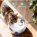 Tomxcute Cat Water Fountain - 4.0L/135oz Gooseneck Copper Stainless Steel Cat Water Fountains for Cats Indoor - Kitty Cat Fountains for Drinking Spout - Comes with 3 Replacement Filters