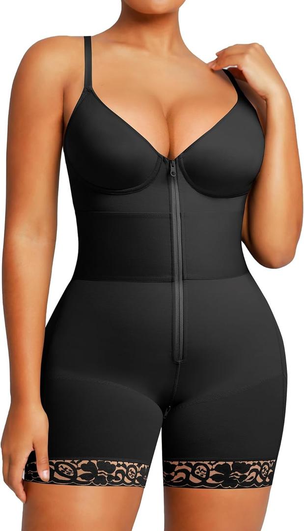 SHAPELLX Women Bodysuit Tummy Control Shapewear Bodysuit Body Shaper Tummy Control Butt Lifting Shapewear (Black, XLarge)