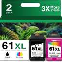61XL Ink Cartridge Black and Color Combo Pack Replacement for HP Ink 61 HP61 XL HP61XL for 5530 3510 4500 4635 2620 4630 5535 2540 4502 3050 1510 4632 4501 2542 2514 3020a 4610 1000 1010 1510 Printer