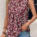 CRAZY GRID Women Summer Tank Tops Round Neck Sleeeveless Folded Front Tunic Casual Outfit 2025 Basic Loose Shirts (M)