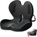 Ergonomic Seat Cushion,Office Chair Cushion with Lumbar Support Pillow,Car Orthopedic Seat Cushions,Designed for Sciatica,Tailbone,Back Pain Relief,for Office,Car,Truck,Home,Desk Chair