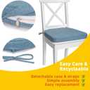 Chair Cushions Set of 4 or 6 Thick Foam Seat Pad Chair Cushion 17"x16" with Ties and Removable Washable Cover for Dining Chairs, Office | Hardwood | Metal Chairs (4, Light Blue)