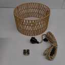 Hanging Lamps Rattan Pendant Light Hanging Lights 16.4ft Plug in Cord Pendant Light Fixture Plug Into Wall Outlet Pendant Lighting with On Off Switch for Bedroom Living (Cylindrical Shade)