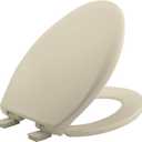 Bemis Aurora Slow Close Toilet Seat, Easy Clean Hinges and Adjustable Perfect Fit Plastic Seat, Made in USA, Elongated, Bone