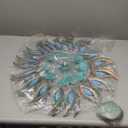 DREAMSOUL 24" Dia Large Wind Spinners Outdoor with 5 Prongs Stake, Metal Kinetic Wind Spinners for Yard and Garden (Green(22 inch))