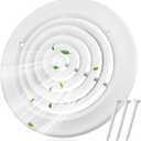 Therwen 1 Pcs 12 Inch Round Vent Cover, White Round Ceiling Diffuser with Screws HVAC Vent Duct Cover Replacement Exhaust Fan Covers for Home Office Kitchen Ventilation Use, Outer Dimensions 15-15/16"