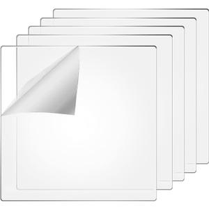 4 x 4 Inches Clear Plastic Acrylic Sheets 0.12 Inch Thick Acrylic Square Panel Transparent Square Signs for Crafts and Painting Supplies (20 Pieces)