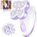 Electric Razors for Women - Upgraded Electric Shaver for Women with Magnetic Heads, Rotary Hair Remover Kit for Legs Bikini Face, Lady Trimmer for Sensitive Skin, Detachable and Waterproof, Purple (6900)