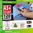 CenDale DTF Transfer Film A3+ 13"x19" - 120 Sheets Double-Sided Matte DTF Film for Sublimation Hack, Direct to Film Printing on All Fabric and Colors T-Shirts Textile, Hot & Cold Peel DTF Paper