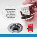 TubShroom Tub Drain Hair Catcher Strainer, White  Drain Protector and Hair Catcher for Bathroom Drains, Fits 1.5  1.75 Bathtub and Shower Tub Drains