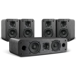 Saiyin 5.0 Home Theater System, 100w HiFi Surround Sound Speakers with Stereo Surround Sound and Classic Rretro Wood Grain for TV/PC, Passive, Amplifier or Receiver Required, Cable Not Included