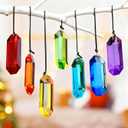 HDCRYSTALGIFTS 7pcs Crystal Suncatcher Prisms 3'' Sun Catchers Indoor Window Rainbow Prism Suncatcher Hanging for Home Garden Decor, Glass Ornaments for Christmas Tree