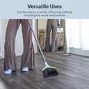 Casabella Basics 2-Piece Angled Broom and Dustpan Set, 44" Angled Broom with Long Handle and Dustpan, Silver/Green
