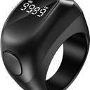 Smart Tasbih Zikr Ring, 18mm 20mm 22mm, Digital Tasbeeh Counter with LED Display, Rechargeable Muslim Prayer Timing Reminder