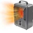 Comfort Zone Utility Space Heater, 1500W Electric Garage Heater with Adjustable Thermostat, Fan/Low/High Heat Settings, Tip-Over & Overheat Protection, Milkhouse Style, ETL Listed