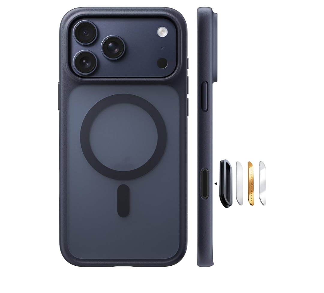 TORRAS Magnetic Shockproof for iPhone 17 Pro Case, Camera Control, Compatible with MagSafe, Military-Grade Protection, Stronger Slim Translucent Phone Case for iPhone 17 Pro, Black