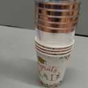 JOLLY CHEF 100 Pack Rose Gold Plastic Disposable Cups, 12 oz Clear Plastic Cups Tumblers, Elegant Rose Gold Rim Disposable Glasses Suitable for Party Wedding