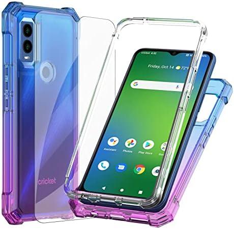 Ailiber Phone Case for Cricket Innovate E 5G, Innovate E 5G Case with Screen Protector, 2 Layer Structure Protection, Shockproof Corners TPU Bumper, Heavy Duty Protector Cover for Innovate E-Blue Pink