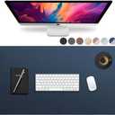 Vine Creations Leather Desk Mat Large 36" x 20", Desk Protector Mat, PU Leather Desk Pad, Large Mouse Pad, Desk Blotter, Desk Pads on Top of Desks, Desk Matt for Desktop, Office Desk Mat (Dark Blue)