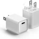 wegear 30W Compact Wall Charger, USB C Charger Block with GaN III Tech, PD3.0 PPS QC4.0 Fast Charging Foldable Power Adapter for iPhone 17 16 15, Galaxy, Pixel, iPad, AirPods (White, 2 Pack)
