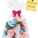 50pcs Cellophane Bags 12x18 Cellophane Wrap Goodie Bags Large Clear Gift Bag Party Favors Bag Clear Treat Wraps with Ties Plastic Gift Packaging Wraps for Cookie Candy