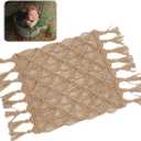 Newborn Photography Props Baby Photoshoots Photo Posing Macrame Blankets Rug Backdrop (Brown)