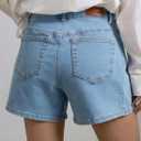 Sidefeel Women's Jean Shorts High Waisted Stretchy Casual Side Seam Denim Shorts