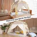 Queen Size Bed Tents Canopy Bed–Privacy Dream Tent for Cozy Indoor Sleeping, Light-Reducing, and Breathable, with 4 Doors Floor Tent Bed