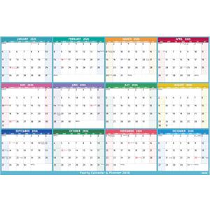 Yearly Wall Calendar 2026 - Large Yearly Calendar 2026, Jan 2026 - Dec 2026, 25.2" x 38.2" (Open), 2026 Calendar, Large Wall Calendar 2026, Full Year Paper with Notes, Thicker Paper - Multi