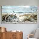 JHHUAMO Large Canvas Picture, 50 x 100 cm, L, Modern Coastal Living Room Decorative Painting, Wall Decoration, Bedroom Painting, Desktop, Bathroom, Office, Room, Dining Room
