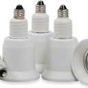 ELECTOP E11 to E26 E27 Socket Adapter Converter,Mini Candelabra E11 Base Convert to Medium E26/E27 Standard Screw Base(5 Pack)