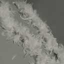 80 Gram 2 Yards Long Turkey Chandelle Feather Boa 10 Color, Great for Party, Wedding, Halloween Costume, Christmas Tree Decoration (White Color)