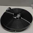 Sprinkler Hose with Holes, Flat Soaker Hoses 50 ft (25 ft 2pack) with Garden Staples and Splitters, PVC Drip Line Irrigation Watering Hoses for Lawn,Garden Beds (50 ft) (Black)