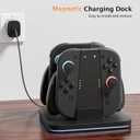 COOWPS for Nintendo Switch 2 Joy-Con 3 in 1 Charging Grip and Dock, with Ergonomic Comfort Grip, Strong Magnetic Force Fast Charger Dock, 9 RGB Light Modes & Type-C Cable Original Patent