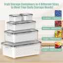 5 Pcs Fruit Storage Containers For Fridge with Removable Colander and Handle Lid, Refrigerator Organizers and Storage, Airtight Container to Keep Berry Fruit and Vegetable Fresh Longer Dishwasher Safe