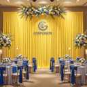 10x10ft Yellow Backdrop Curtain Panels for Parties - Wrinkle Free Polyester Photo Curtain Backdrop Wedding Back Drop Fabric Drapes for Party Decorations Background for Photography, W5' x H10'