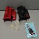 2-Pack Wrapping Paper Cutter with Wheels & Tape Dispenser - Gift Wrap Tool Kit with Replaceable Blades for Christmas, Birthday - Safe, Efficient, and Precise Cutting (Red)