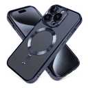 OOK Magnetic Clear Phone Case Made for iPhone 15 Pro Max, Blue Titanium