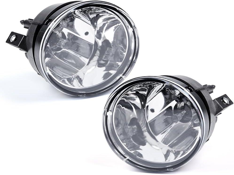 G-PLUS Front Fog Lights Assembly w/Bulbs Compatible with Nissan Titan 2004-2015/Fit Nissan Armada 2005-2007 Fog Lamp Assembly Clear Lens, faros antiniebla