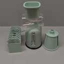 Rotary Cheese Grater with Handle: 5-in-1 Cheese Grater Hand Crank, Strong Suction Base for Fruit Vegetables Nuts with Blade Storage Box (Green)