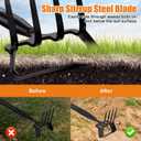 Garden Hoe with Cultivator Rake, 2-in-1 Heavy Duty Action Stirrup Hoe with Sharp Blade,60" Adjustable Long Handle Loop Scuffle Hoe for Fast Weeding, Loosening Soil, Aerating and Mixing Compost